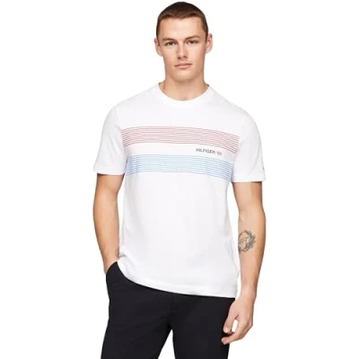 Image of Tommy Hilfiger Men Chest 85 Tee S/S T Shirts, White, S