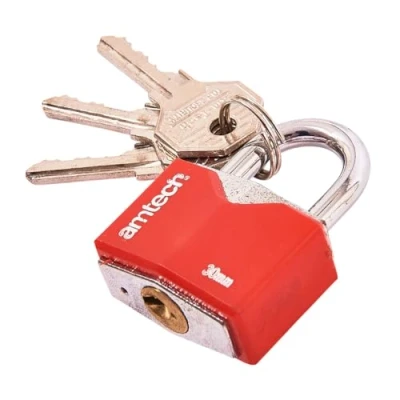 Image of Amtech T0703 30mm Rhombic Chrome Plated Iron Padlock