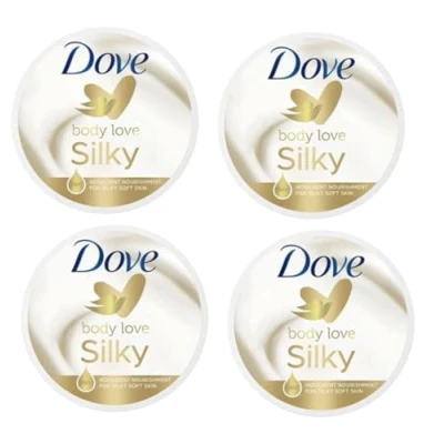 Image of DOVE BODY Love SILKY Pampering CREAM (Pack of 4) 300ml each For all Skin types