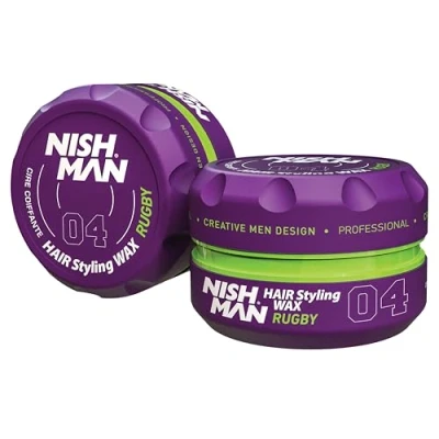 Image of Nish Man Hair Styling Gel, Wax for Men, 150 ml Edge Control Ultra High Strong Hold Clay Aqua Stick Men&#039;s Gel (04 Rugby)