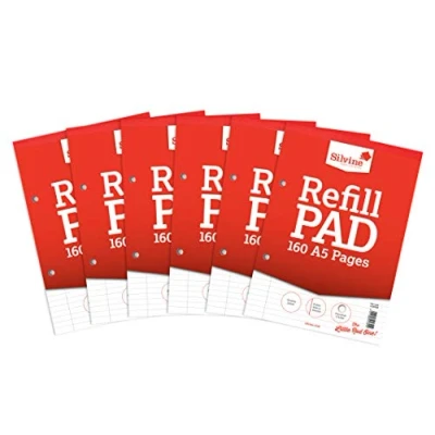 Image of Silvine SV41642 A5 Refill Feint Pad ,White(Pack of 6)