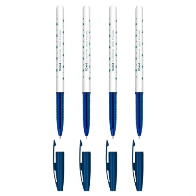 Image of Ballpoint Pens, Smudge Free Extra Fine Point 0.5 mm, Ideal for School, Office, Everyday Use (Blue, 4 Pens)