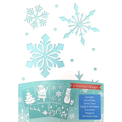 Image of Tallon 6 Snow Spray Stencils for Christmas Plastic