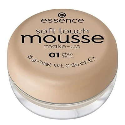 Image of essence Soft Touch Mousse Make Up, Foundation No. 01 Matt Sand, Nude for Combination &amp; Blemished Skin, Matte, Vegan, Perfume Alcohol Free (16 g)