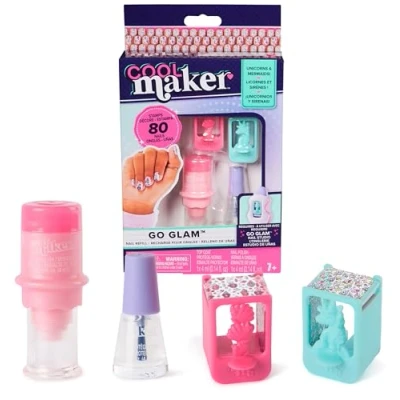 Image of Cool MAKER, GO GLAM Nail Stamper Refill with Unicorn &amp; Mermaid Designs, Kit for 80 Nails, Arts and Crafts Kids’ Toys Girls Aged 7+