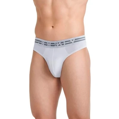 Image of Jockey Men&#039;s Underwear Sport Stability Pouch Microfiber Thong, Diamond White, L
