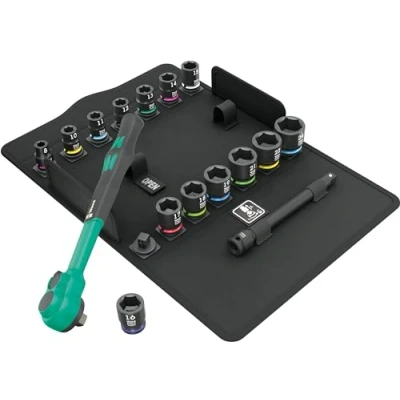 Image of 8100 SB 12 Zyklop Comfort Ratchet set, reversing lever, 3/8&quot; drive, metric 05005530001