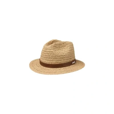 Image of Stetson Barnell Traveller Raffia Hat Men Straw Summer Sun with Leather Trim Spring XXL (62 63 cm) Nature