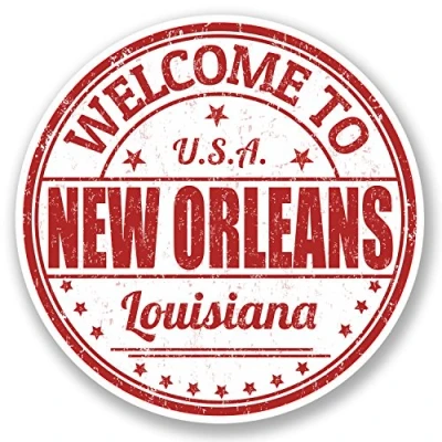 Image of 2 x 10cm New Orleans USA Vinyl Sticker iPad Laptop Car Travel Luggage Tag #5205 (10cm 10cm)