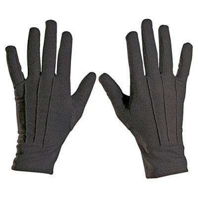 Image of Short Black Spandex &amp; Velvet Gloves for Fancy Dress Costumes Accessory