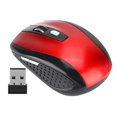 Image of ASHATA Wireless Mouse, 2.4G USB Mice Ergonomic Optical PC Laptop Computer Cordless Mouse with Receiver, 6 Buttons,1200 DPI for Windows Mac Macbook Linux Super Energy Saving(Red)