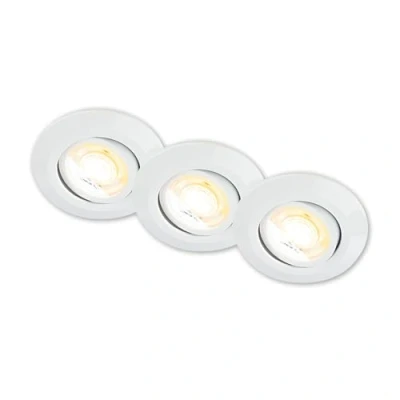 Image of Briloner Klira LED recessed light, white, swivelling, dimmable, 3 units