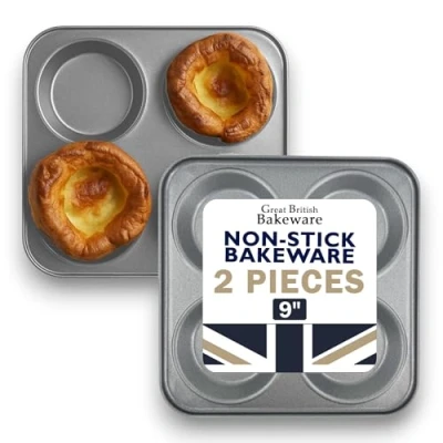 Image of Samuel Groves 2X 4 Cup Yorkshire Pudding Tray Superior Long Life Double Coated Non Stick Made in England