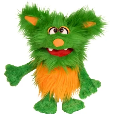 Image of Living Puppets Monster to go! Hand Puppet Gravel Suitable for Adults and Children, Size: 20 cm, Wash, W847, Green