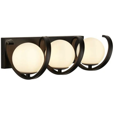 Image of Twister 3 Light Wall Light, Matt Black, Opal Glass