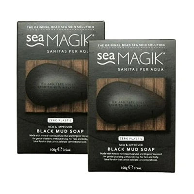 Image of (2 Pack) Dead Sea Spa Magik Black Mud Soap 100g 2 PACK BUNDLE