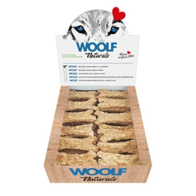 Image of WOOLF Naturals Dog Treats Gluten Free and All Natural Ingredients with Pro Biotics. Ideal for Weight Control. Suitable Dogs (Beef L Carnitin, 30 Bones)