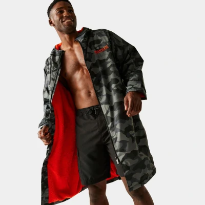 Image of Regatta Outdoor Active Unisex Waterproof Changing Robe Grey/Black Camo LXL