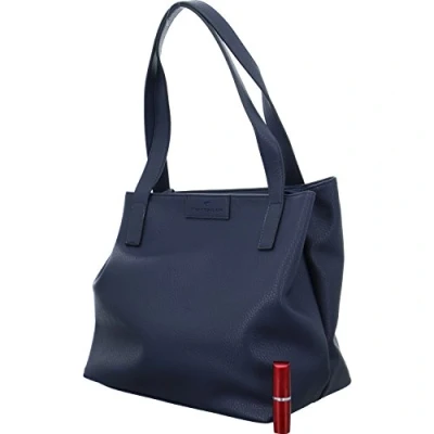 Image of TOM TAILOR Women&#039;s Miri Zip Shopper, Blue, 17.5x28x36 cm (B x H T)
