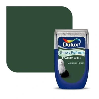 Image of Dulux Simply Refresh Feature Wall Matt Emulsion Paint, Tester, 5569268, Everglade Forest, 30 ML