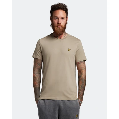Image of Lyle &amp; Scott Mens Plain T Shirt in Brown Cotton Size Medium