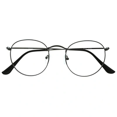 Image of OPULIZE Sol Blue Light Blocking Glasses Round Metal Retro Improve Sleep Reduce Headache Computer Gaming Anti Reflective Matt Gunmetal Mens Womens B94 7