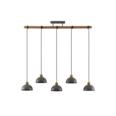 Image of Lindby hanging light Durbis, 149 cm, black, 5 bulb, wood