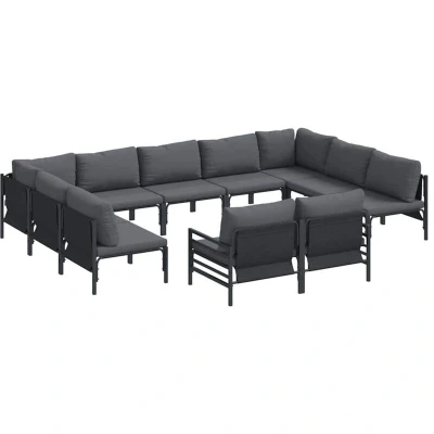 Image of Garden Sofa Set 11 pcs Anthracite Steel vidaXL
