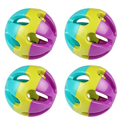 Image of NA 4 Pcs Pet Parrot Toy Colorful Bird Bell Ball Plastic with for Hamster Cat Dog Rabbit Chase Game