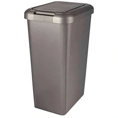 Image of 45L Rectangular Swing &amp; Lift Bin GREY 2 in 1 Unique Lid Tontarelli