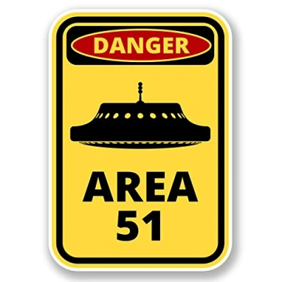 Image of 2 x 10cm Danger Area 51 Vinyl Sticker Laptop Car UFO Alien Nevada USA #6422 (7cm Wide Tall)