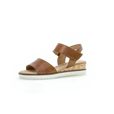 Image of Gabor Women Sandals, Ladies Wedge Sandals,Wedge Heel,Summer Shoe,Comfortable,Flat,Brown (Camel),38.5 EU / 5.5 UK