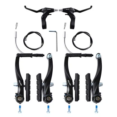 Image of RUJOI Bike Brake kit V Type,110mm Caliper,70mm Pads Set,Aluminum Bicycle Lever,F/R Housing and Cable, Brakes Type Replacement Set for MTB, Road Bike,BMX,E