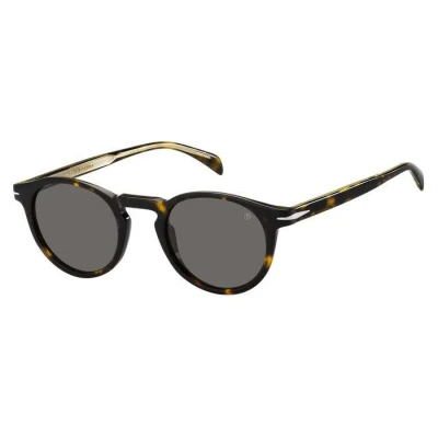 Image of DAVID BECKHAM Man DB 1036/s 086/IR Sunglasses Acetate Havana Grey Roundabout