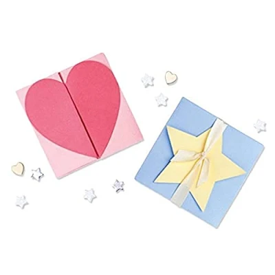 Image of Sizzix Thinlits Die Set 5PK Box Heart &amp; Star Card by Kath Breen, 665479, Multicolour, One Size