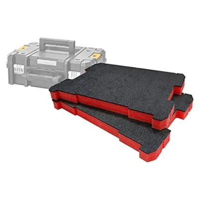 Image of Shadow Foam TSTAK/ProStack Inserts [30mm Red Twin Pack] Easy Peel for DeWalt TSTAK &amp; Stanley ProStack Boxes