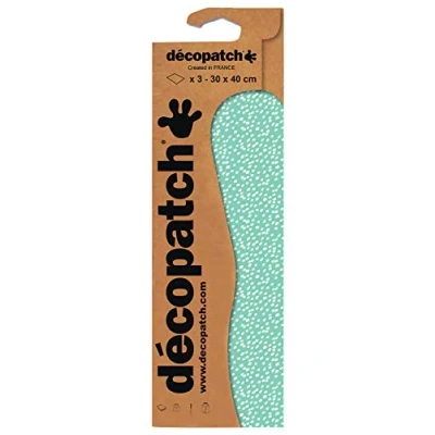 Image of Décopatch Ref C809C Blue &amp; White Dotted Pattern Paper Pack Each Sheet 30 x 40cm, of 3 Sheets Best Used With Décopach Glue Varnish,