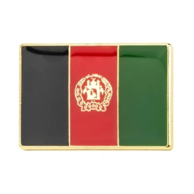 Image of Afghanistan Rectangle National Flag Metal Enamel Pin Badge Lapel