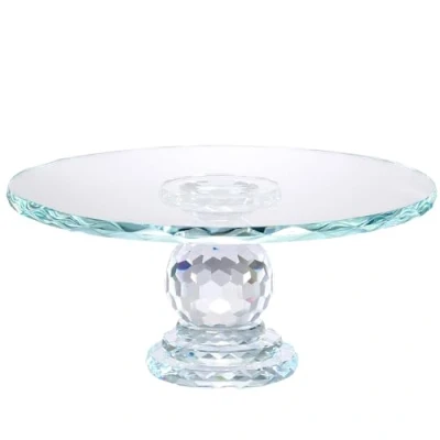 Image of Uten Crystal Glass Cake Stand, 10.7&#039;&#039; Display Fruit Plate, Clear Desserts Holder for Wedding Cakes Serving Platters