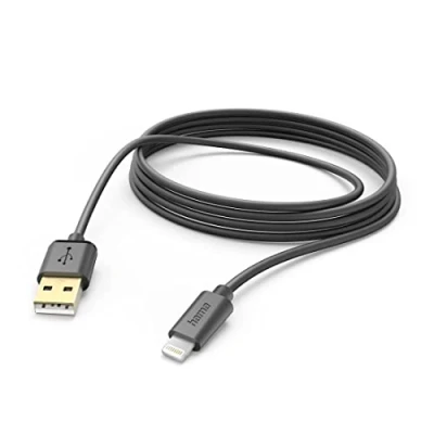 Image of Hama 3m USB A Lightning Charger Cable Black
