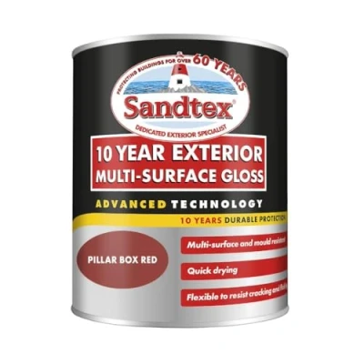 Image of Sandtex 10 Year Exterior Multi Surface Gloss 750ml Pillar Box Red