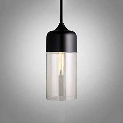 Image of Ganeep Nordic Modern Loft Hanging Glass Pendant Lamp Fixtures E27 E26 LED Lights for Kitchen Restaurant Bar Living Room Bedroom (Color : Clear A)