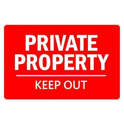 Image of Private property keep out prohibition sign 3mm Aluminium (300mm x 200mm)