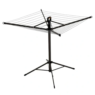 Image of Addis 4 Arm Patio Freestanding Rotary Dryer Clothes Washing Line 17m Sun Chaser with support legs, fully Foldable Portable for Outdoor Indoor Caravans Camping or Work space