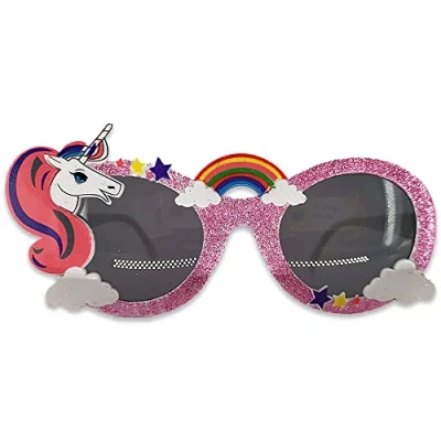 Image of Pohotobooth Props Ltd Pink Glitter Unicorn Rainbow Sunglasses