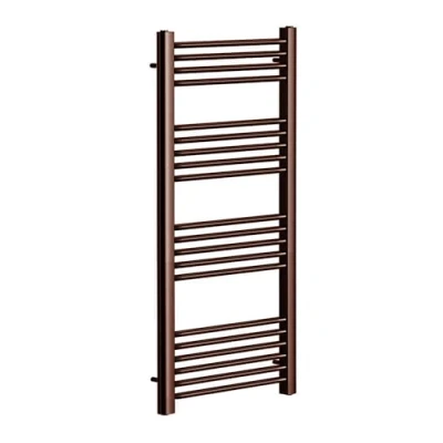 Image of Greened House Brushed Bronze Straight Heated Towel Rail 500mm W x 1200mm H Flat Central Heating Radiator