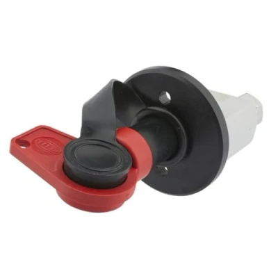 Image of HELLA 6EK 002 843 141 Main Switch, battery Turn knob control 24V Number of connectors: 2 Bolted Round