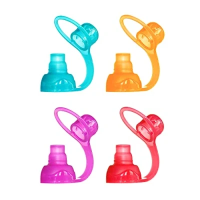 Image of ChooMee SoftSip Food Pouch Tops 4 Pack Red Purple Orange Aqua