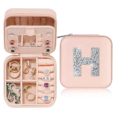 Image of TINGN Travel Jewellery Case, Organiser, Stackers Box, Birthday Gifts for Girls, Teenage Personalised Box H