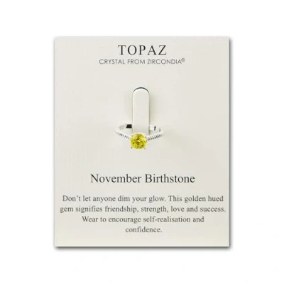 Image of Philip Jones November (Topaz) Adjustable Birthstone Ring Created with Zircondia® Crystals